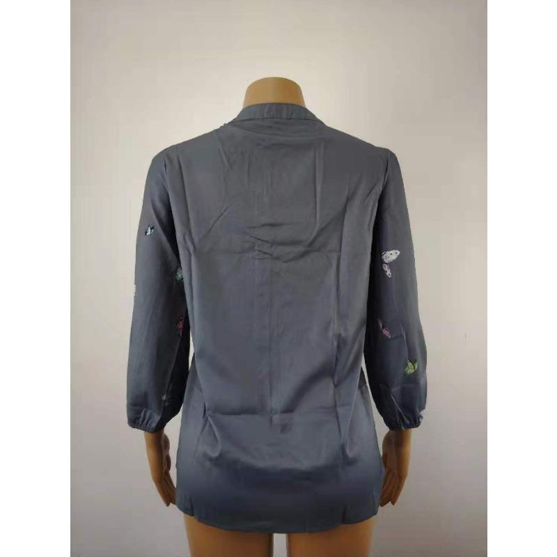 Damen Plus Size Neues Langarm-Revershemd