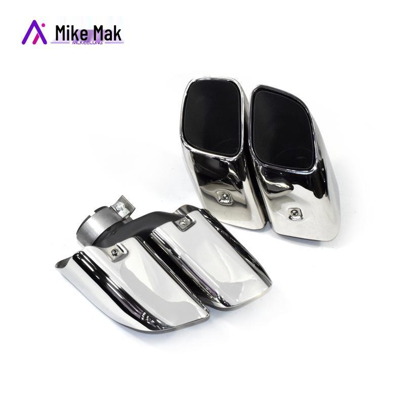 

Черные титановые зеркально-серебристые четырехугольные насадки выхлопной системы для Porsche Macan/Cayenne Turbo 2014-2021 2019-2021 Turbo Brushed