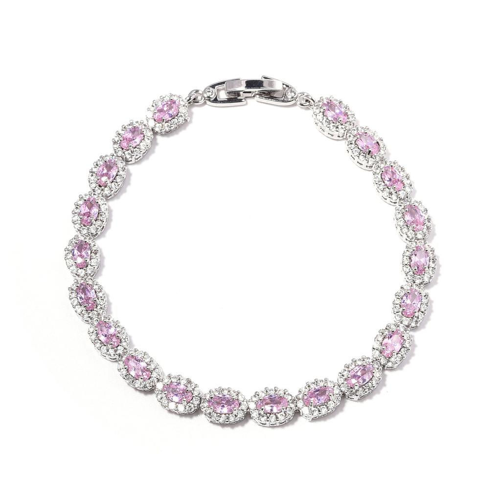 Oval Zircon Bracelet Jewelry Women'S Extension Buckle Simple Women'S Bracelet High-End Jewelry Accessories