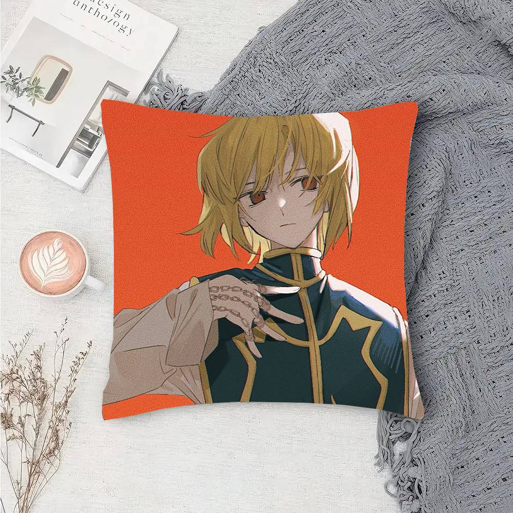 HUNTER X HUNTER Anime Kurapika Pillow Case Fashion Square Pillowcase Bedroom Sofa Room Ins Decoration Leisure