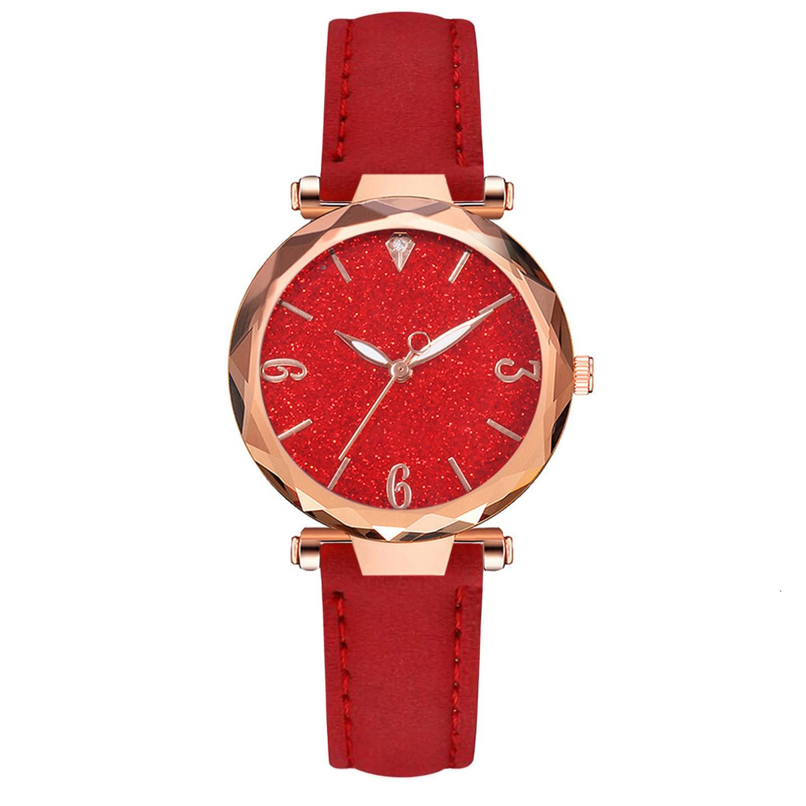 

Женские кварцевые часы с квадратными бриллиантами, повседневные золотые женские часы из нержавеющей стали One Size красный