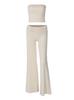 Women's Spring 2025 Solid Strapless Top and Flared Pants Slimming Fashion Set