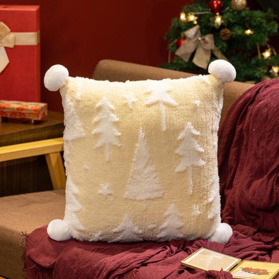 Christmas Tree Plush Pillow Cartoon Stuffed Toy Soft Sofa Cushion Holiday Home Decoration for Couch Bed