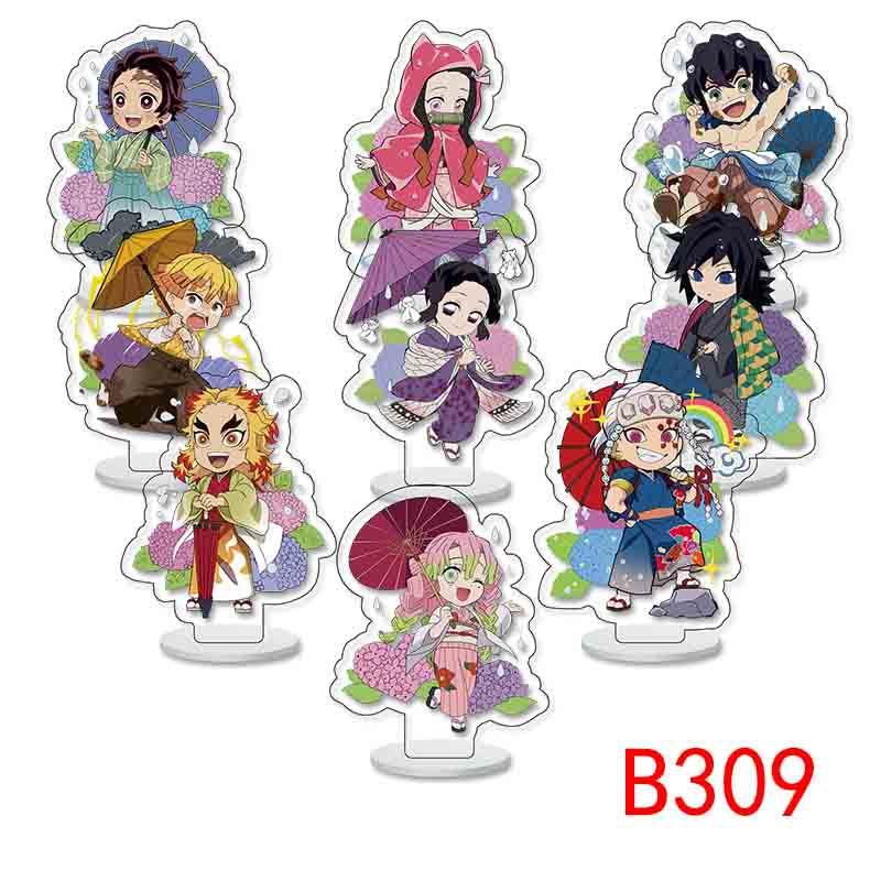 Collection de mini socles Demon Slayer 9 pièces Collection acrylique transparent Socle 6cm Collection jouets anime date de naissance cadeau unisexe