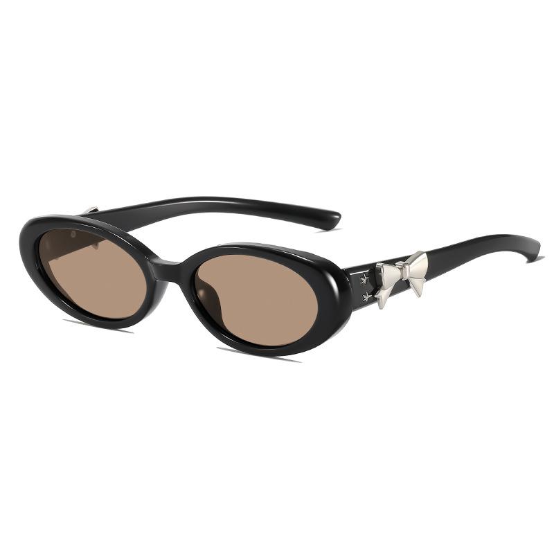 

Retro Sunglasses Women Luxury Brand Designer Bow Decorate Small Oval Sun Glasses Ladies Uv400 Cute Sexy Black Eyewear