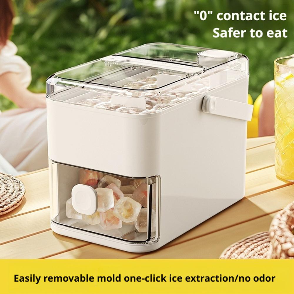28/56-Cube Ice Maker Press Portable Design With Easy Ice Box Storage Cap Household Ice Double Press Layer - U2E3