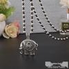 Ethnic Style Good Luck Flower Necklace with Tibetan Silver Longevity Lock Pendant