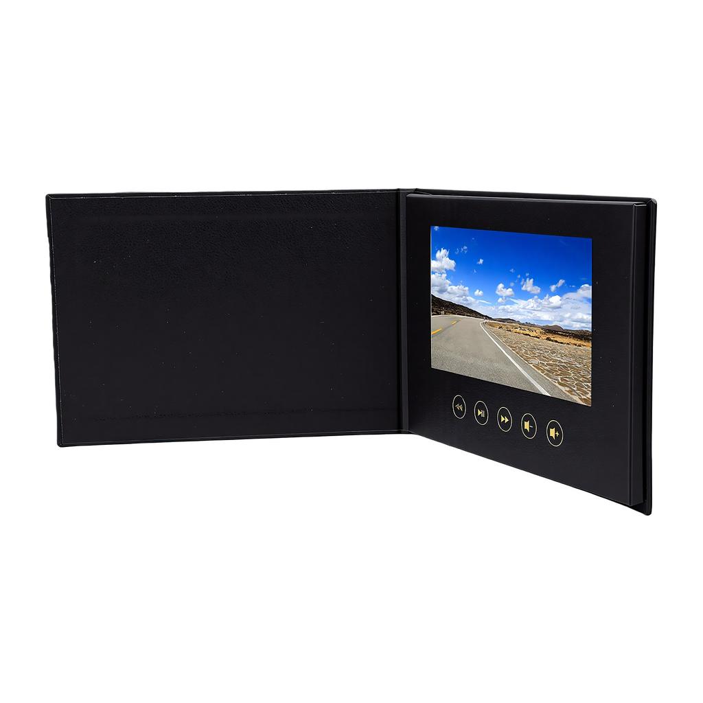 7 Inch Digital Video Greeting Card Electronic Brochure with Color Screen Type C Port PU Shell for Wedding Business