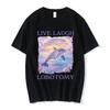 Live Laugh Lobotomy Print T-shirts Funny Dolphin Meme Oversized T Shirts Men Women Casual Cotton Short Sleeve T-shirt Streetw...