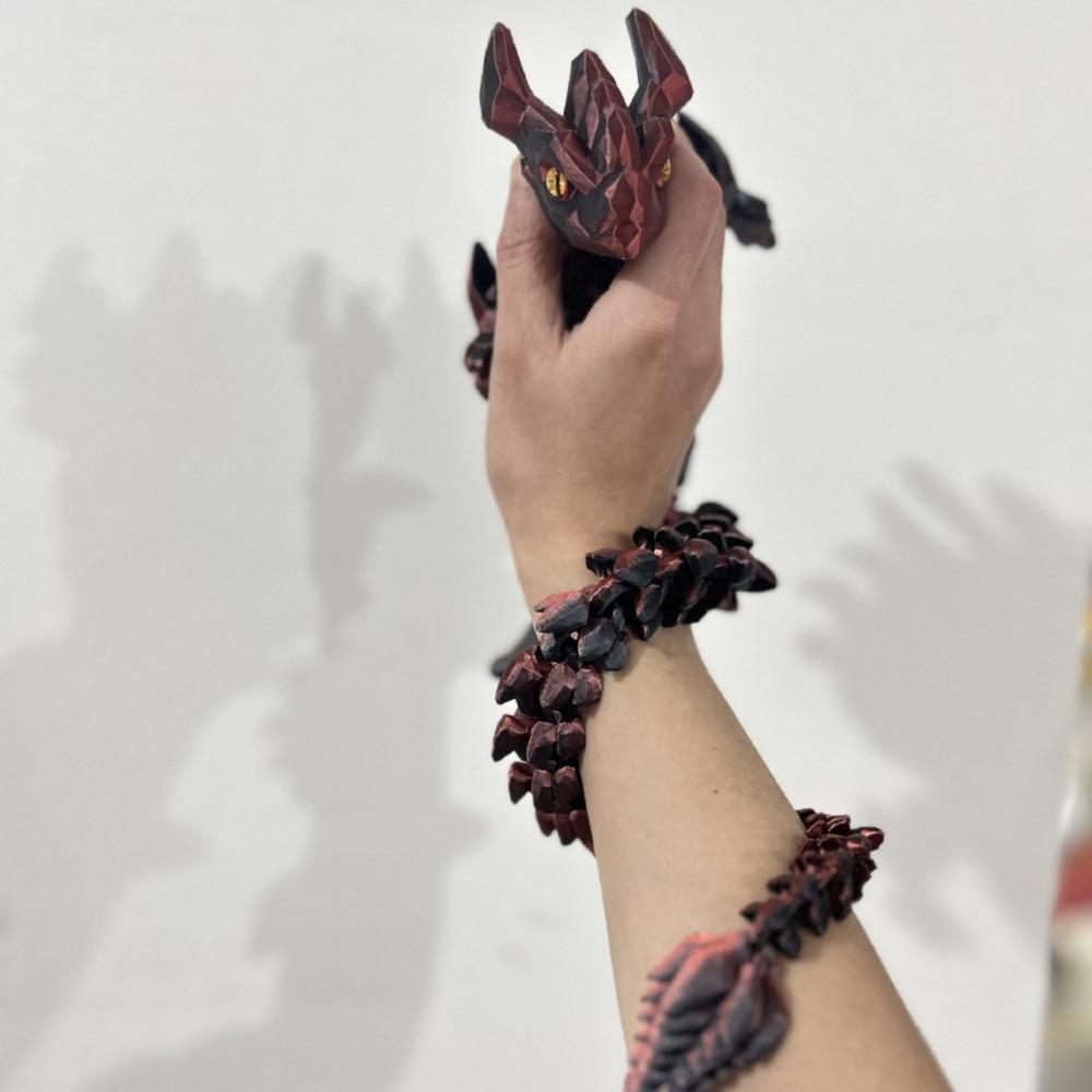 Glow In The Dark 3D Printed Horned Dragon Simulation Dragon Ornament Dragon Figurine  Home Decor