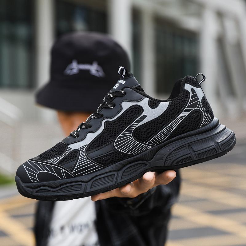

Мужская обувь на платформе, модные неуклюжие кроссовки, мужская повседневная обувь, дышащая спортивная обувь для пап, мужская обувь для фитнеса 44 чёрный