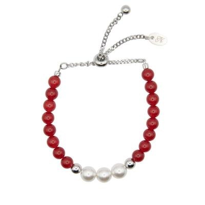 Nff Rubinperlenarmband-rot