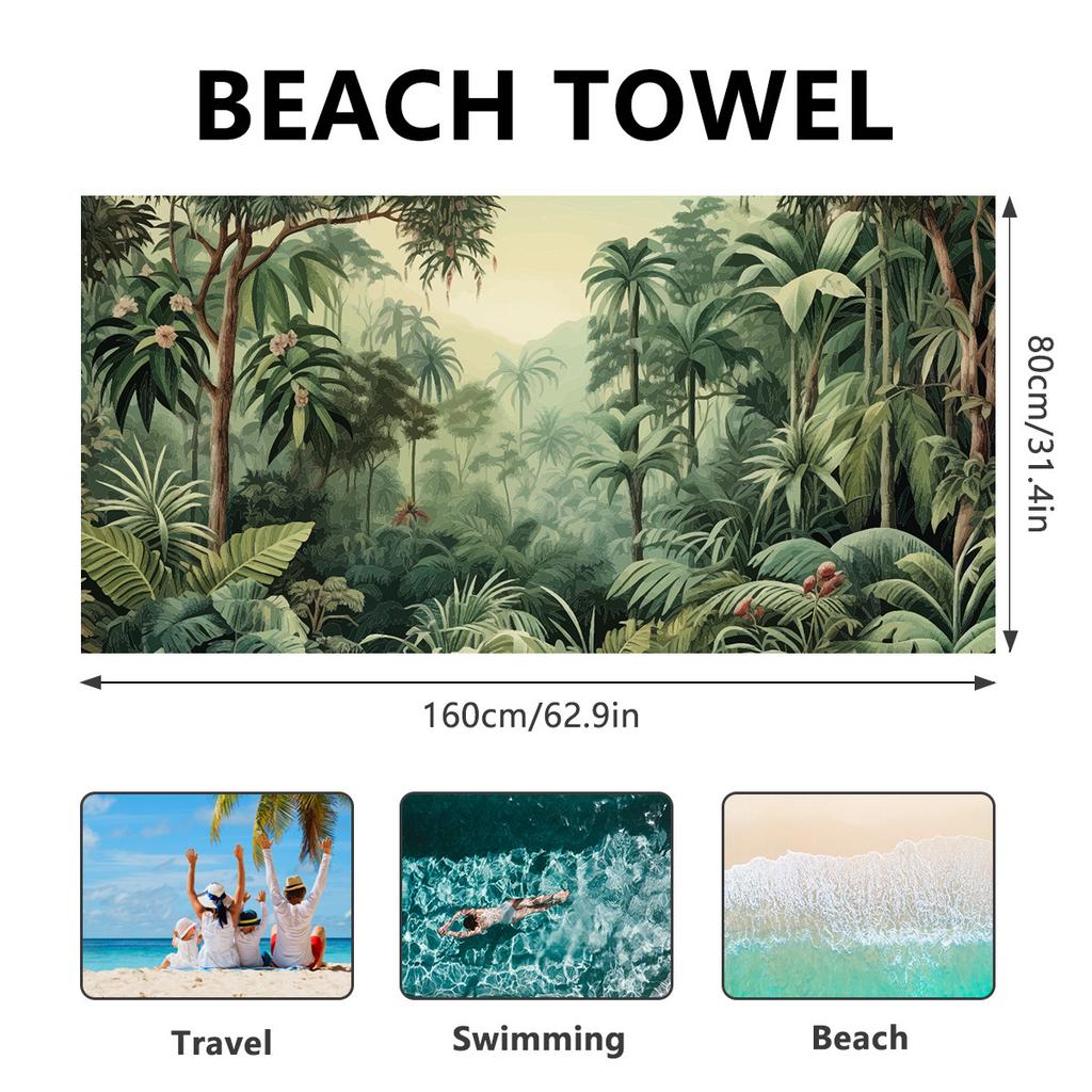 * Double-sided Velvet Sunscreen Beach Towel, Microfiber Quick-drying Towel, Printed Surf Beach Towel
