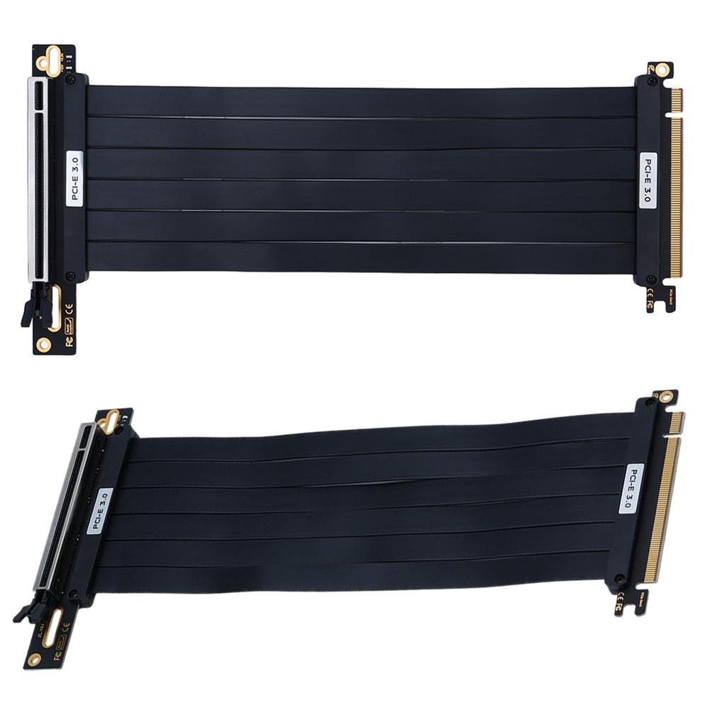 PCI-E Gen 3.0 16X Riser Video Graphics Card Shielded Flexible 90°/180° Mounting GPU Lossless Mount Extension Cable 20/25/30/35cm