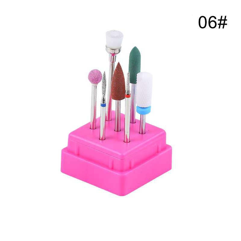 7-Piece Nail Art Ceramic Tungsten Steel Alloy Sanding Head Set Nail Remover Sanding Head Polishing Tool Ceramic Sanding Head