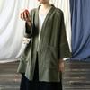 Johnature Women Vintage Shirts Tops Solid Color Pockets Soft Autumn Blouses Long Sleeve V-Neck Shirts