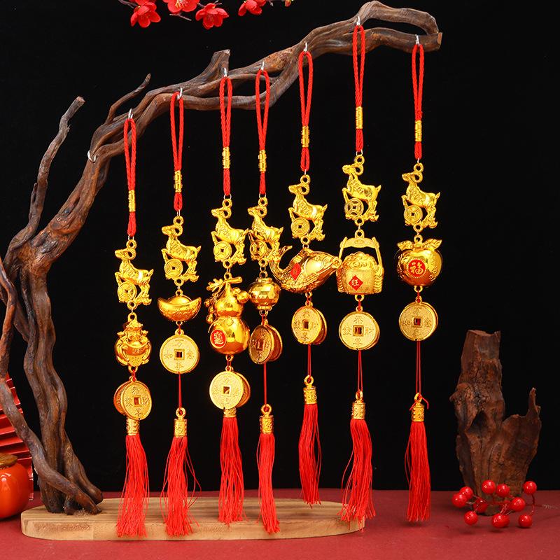 1Pcs 2027 Chinese Goat Year Decor Red Tassel Cute Lucky Hanging Ornament for Spring Festival Housewarming Gift