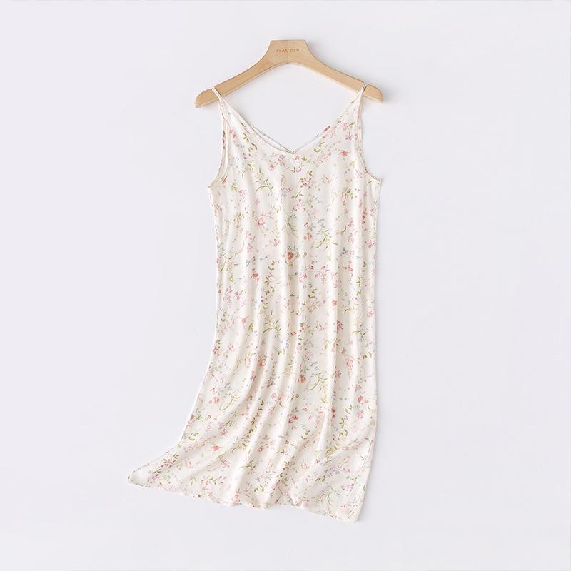 Summer New Ladies Nightdress Camisole Skirt Printed V-neck Sleeveless Skirt Sexy Dress Summer Plus Size Women