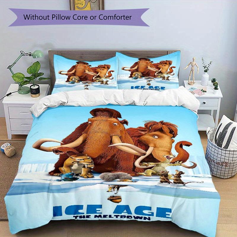 3pcs Ice Age The Meltdown Movie Poster Design Printed Bedding Set, Soft and Comfortable Quilt Cover for Bedroom, Guest Room (1 Duvet Cover +