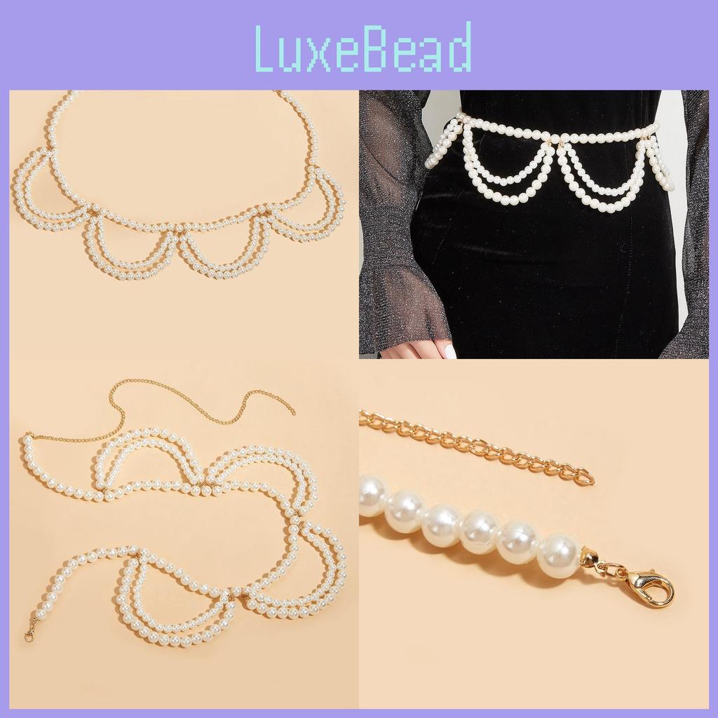 Modern Pearl Women Tassel Waist Chain With Double Waist Jewelry Accessory Dress
