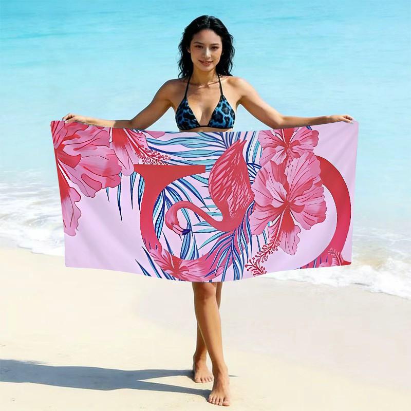 Ultrafine Microfiber Beach Towel Thick Quick Dry Bath Absorbent Swim Custom Print Design Adults Kids Pool Travel