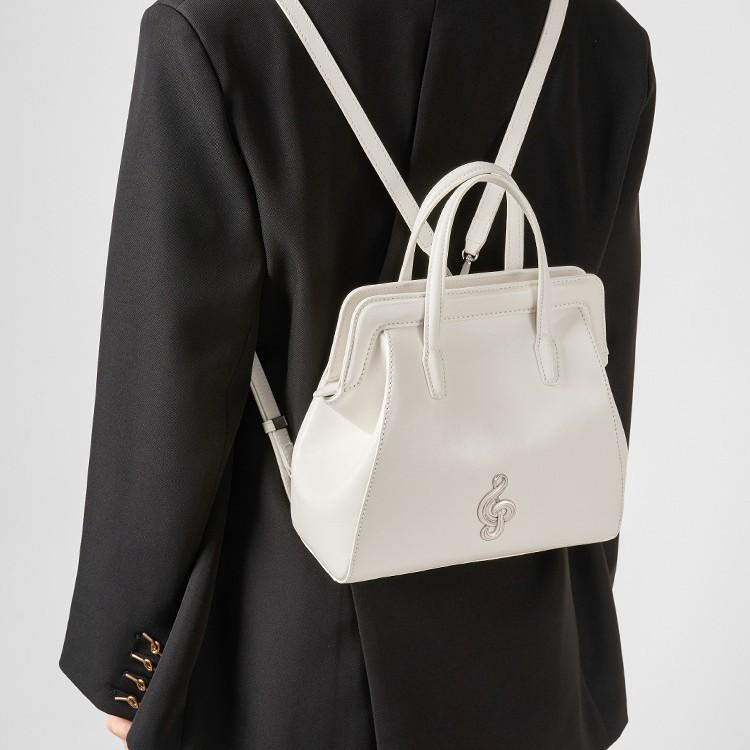 New niche high-end cowhide backpack women's small bag fashion commuter backpack leather handbag