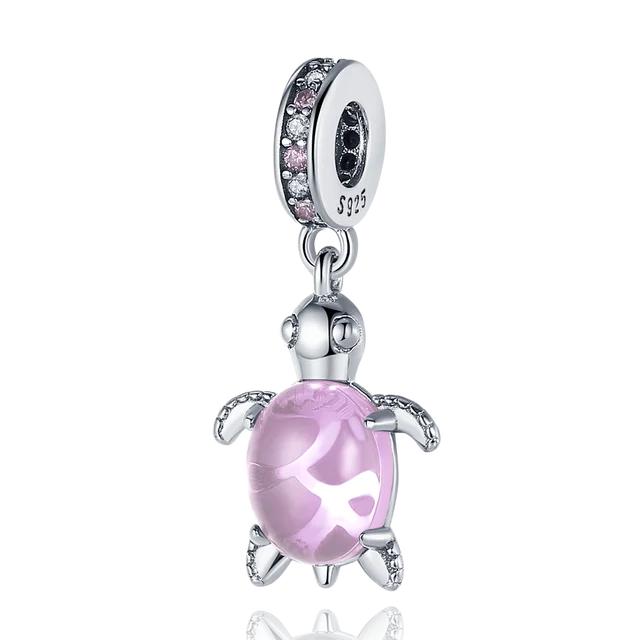 FitNew Original Bracelets 100% 925 Sterling Silver Oecan Blue Sea Turtle Starfish Mermaid Charms Beads DIY Jewelry Making