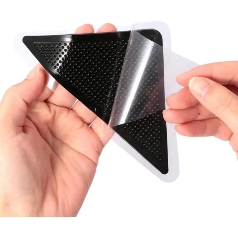 8Pcs Triangle Washable Rug Gripper Anti-Slip Reusable Rubber Mat Non Slip Patch Tape For Tile Floors Carpets Corners Pad