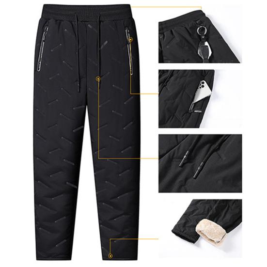 Zima Podzim Muži Sportovní kalhoty Volný Elastický pas Silný plyš Vodotěsné Polstrované Kapsy Volné Rovné Jednobarevné Kalhoty na cvičení