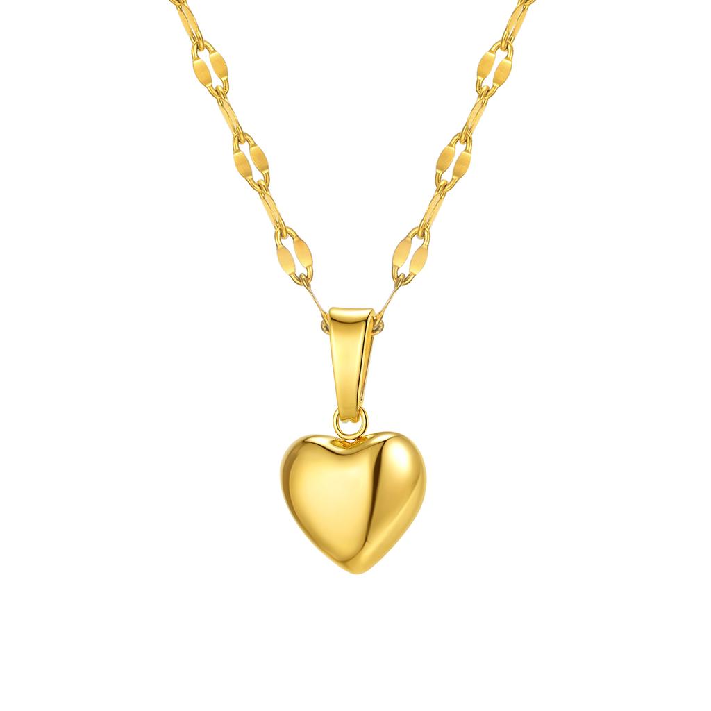 Xiaomi Vnox Women Gold Color Love Heart Necklace,Dainty Stainless Steel Necklace for Lady Femme Choker Collar,Length Adjustable