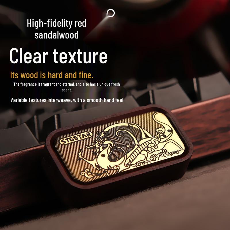 EDC Small Leaf Sandalwood Rosewood Magnetic Push Card Decompression Toy - Pop Fidget Spinner