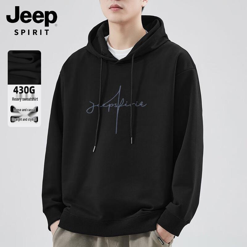 JEEP SPIRIT Men's Printed Hooded Sweatshirt