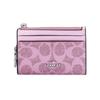Coach Canvas With Leather Card Holder Mini Womens Pink