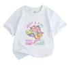 Kids Boys Girls 100% Cotton Short Sleeve Crew Neck T-Shirt, Cute Cartoon Dinosaur Print Just A Girl Who Loves Dinosaurs Casual Soft Tee for Children D