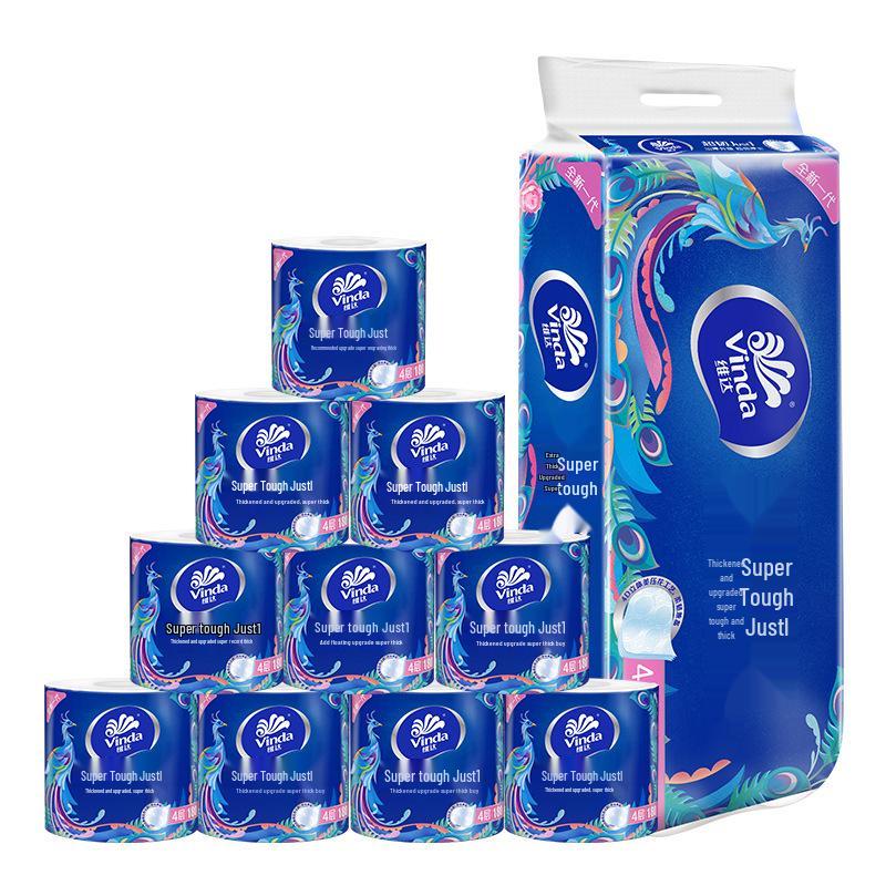 Vinda Classic Blue Roll Paper: 200g, National Tide: 180g, Super Tough: 130g, Cored Toilet Paper: 140g.