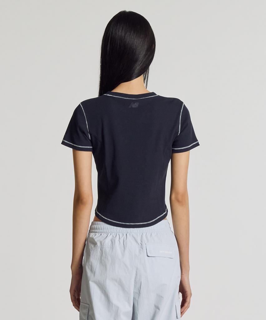 Nyuballanseu Nbneg3W652 / Women Essential Ribbed Short Sleeve Tee (Navy)
