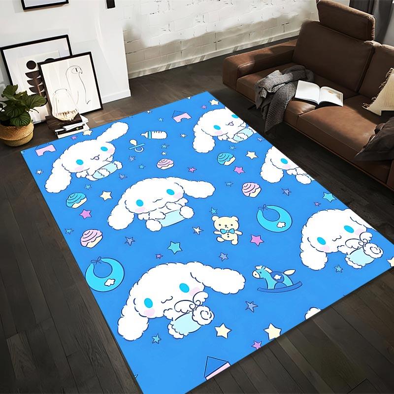 

Cute Cartoon Rabbit and Baby Items Patterned Carpet with Blue Background1Stars1and Toys Suitable for use as an anti-slip1 for1room and bedroom sofas 40x60cm( 15x23in )