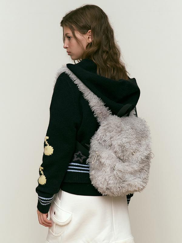 Kirsh Cherry Fur Mini Backpack [Light Grey]
