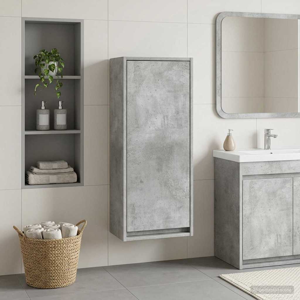 Wall Mounted Washbasin Vanity Unit Concrete Grey 35 x 20 x 81 cm