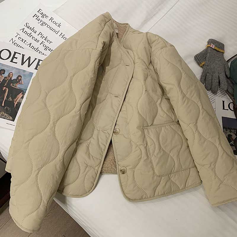 Coat for Women Cotton Winter Thickened Casual Oversize Double Layer Windbreaker Jacket