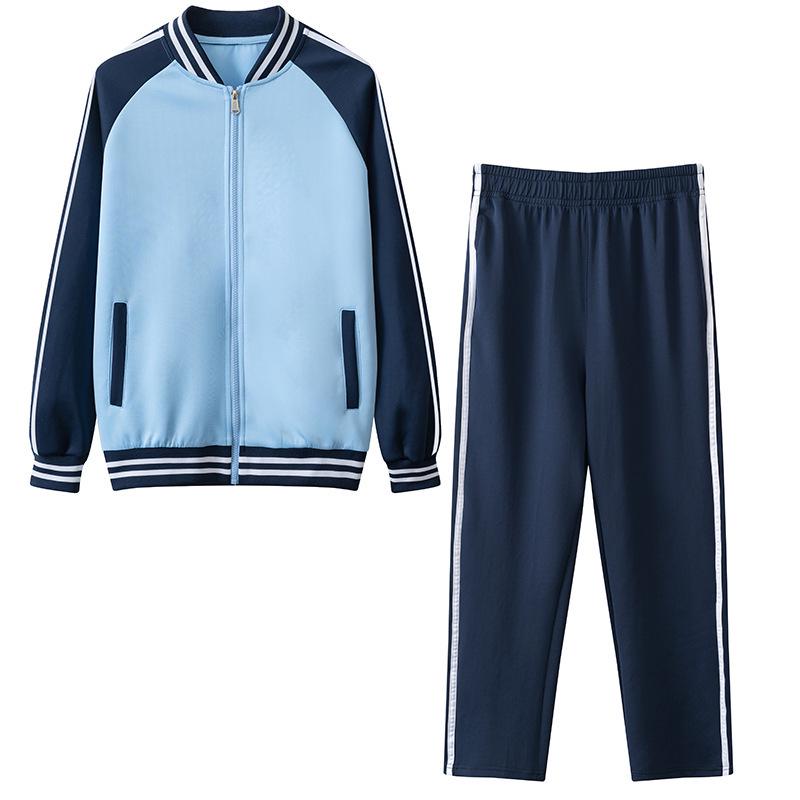 Unisex Middle School Uniform: Long Sleeve Three-Piece Sports Set for Junior & High School Students, Ideal for Spring, Autumn, and Sports Events.