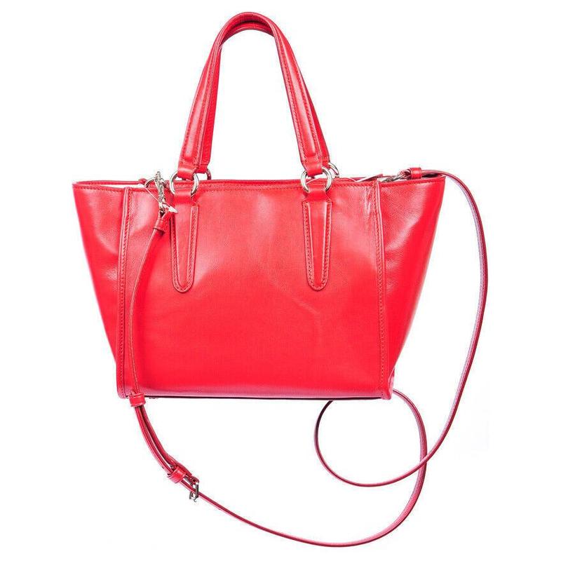 COACH 32 Brand logo zipper closure Leather Tote bag Tote bag shopping bag shoulder handbag large size women's red