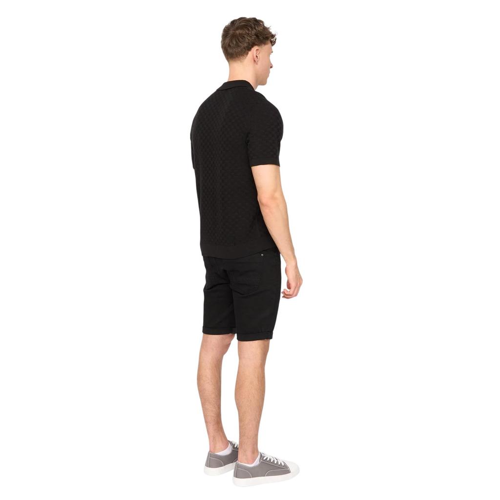Duck and Cover Mens Danvers Knitted Quarter Zip Polo Shirt