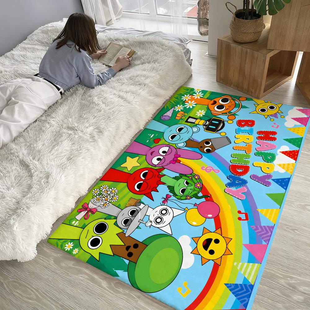 Game S-Sprunki Brithday Floor Mat Soft Thickened Absorbent Non-Slip Bedroom Living Room Door Mat Home Decor Flannel Rugs