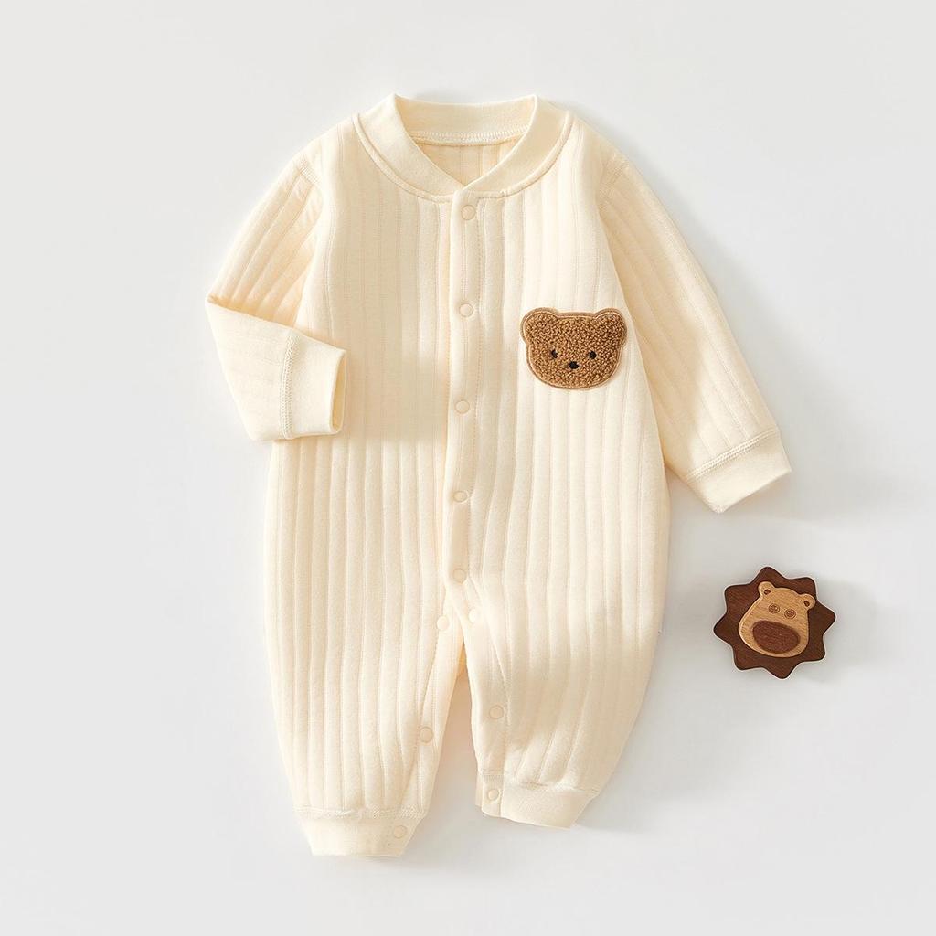 Infant Cotton Long-Sleeved Romper: Warm, Soft, Boneless Suit for Spring, Autumn, and Winter