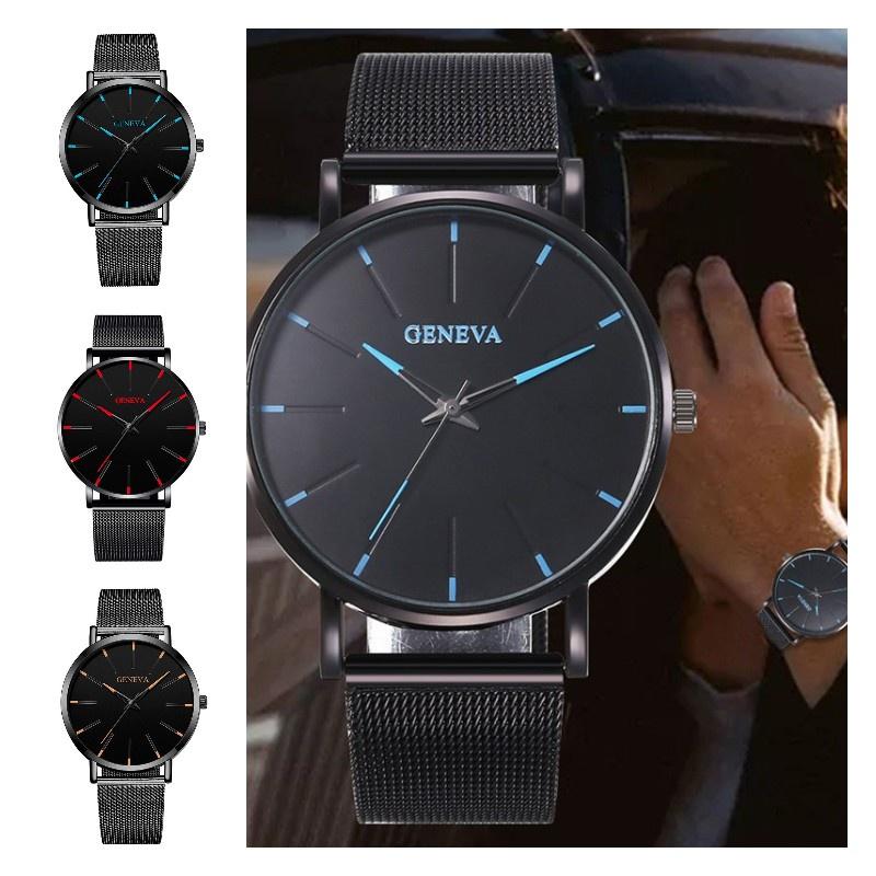 Wrist Quartz Analog Watch Men Stainless Steel Buckle Casual Pendant Accessories