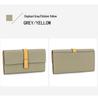 Women's Top Grain Cowhide Color Block Long Wallet - Large Capacity, Multifunctional Clutch & Phone Bag