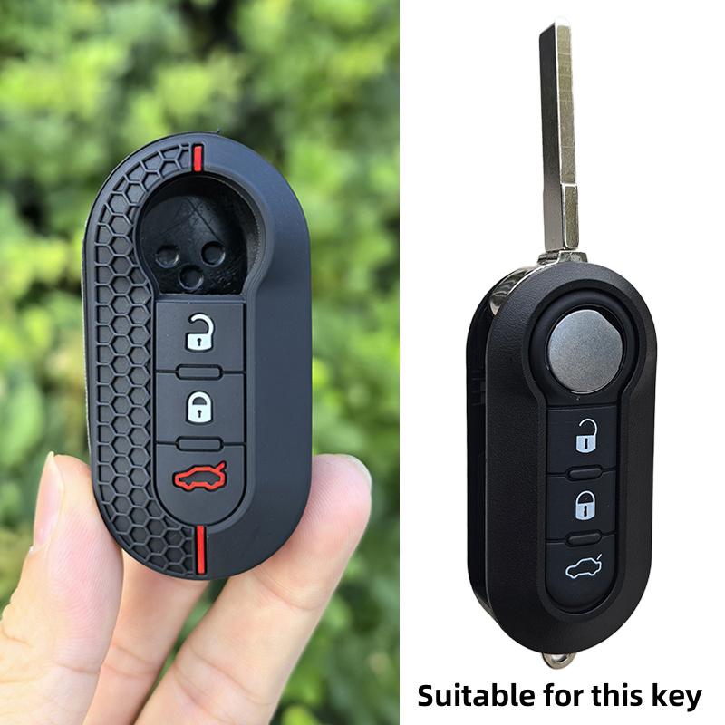 

3 Buttons Silicone Car Flip Key Case Cover For Fiat Ducato 500 500L Panda Grande Punto Lancia Musa Auto Shell Fob Accessories красный