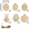 12/18/24/30pcs Wooden Pendants Easter Kids Diy Painting Filled Colored Eggs Hanging Crafts 2025 Easter Ornaments Party Supplies