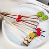 100PCS Disposable Bamboo Sticks Home Party Fruit Stick Fork Cocktail Sticks Buffet Fruit Fork Wedding Birthday Party Decoration